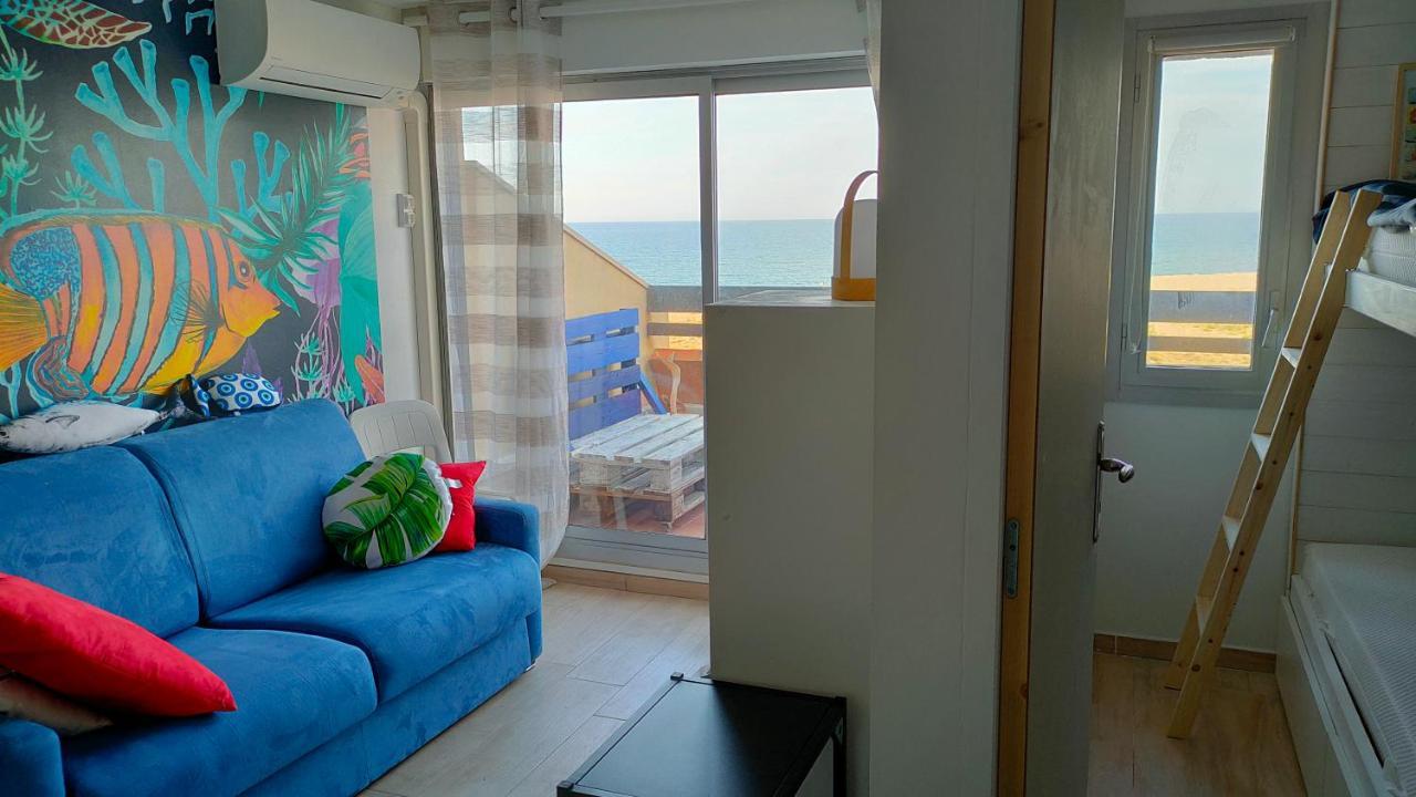 Appt T1 bis, terrasse face mer, rénové, climatisé Leucate Esterno foto